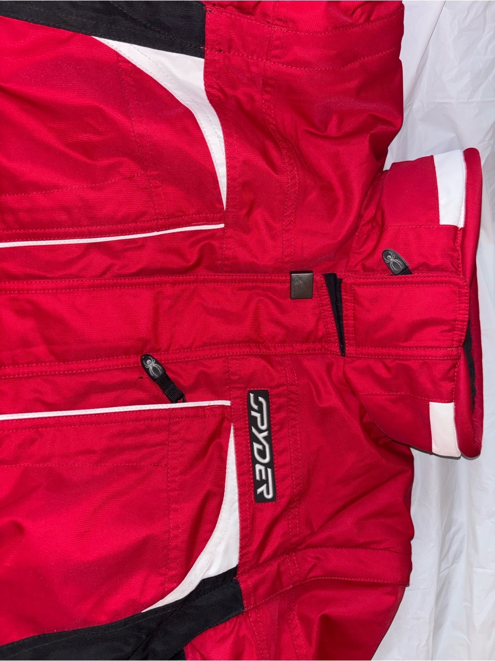 Spyder Red White Black Sport Ski Jacket - Picture 9 of 12